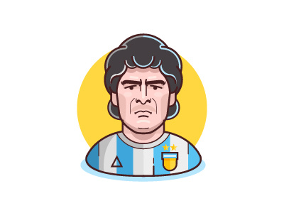 Maradona character flat graphicdesign icon illustration illustrator maradona player soccer vectorartwork wacom