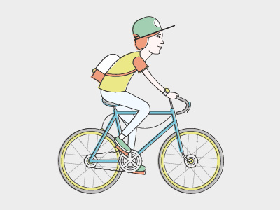 Delivery Boy bycicle cycle delivery deliveryboy flat graphicdesign illustration illustrator motion pizza pizzaboy streets