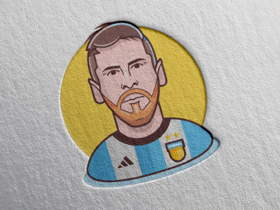 Messi argentina character fifa flat graphicdesign icon illustration illustrator inspiration messi player soccer