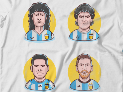 La pelota siempre al 10 champion character fifa flat flatdesign graphicdesign icon illustration illustrator maradona messi soccer