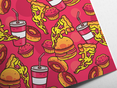 Food Rain burguers chips coffe coke food graphicdesign illustration illustrator inspiration instavector pizza wacom