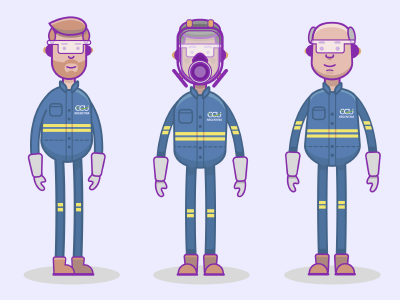 CCU Workers character characterdesign flat graphicdesign illustration illustrator inspiration wacom workers