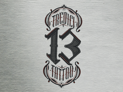 Tredici Tattoo - Restyling 13 branding caligraphy graphicdesign illustrator lettering logo tattoo tattooartist tattooer tattoostudio thirteen