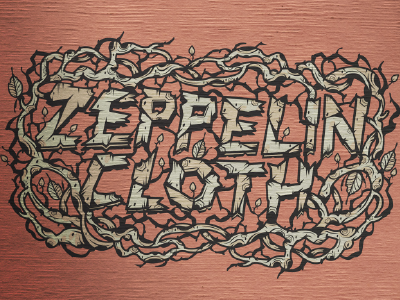 Zeppelin Cloth apparel branch graphicdesign illustration illustrator lettering naturaleza nature typography wacom wacomintuos wood