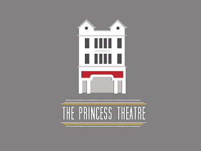 Local Movie Theatre Concept icon illustration retro theatre