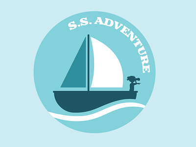 S.S. Adventure Logo design kids logo sailboat sailboats sailing sailing ship