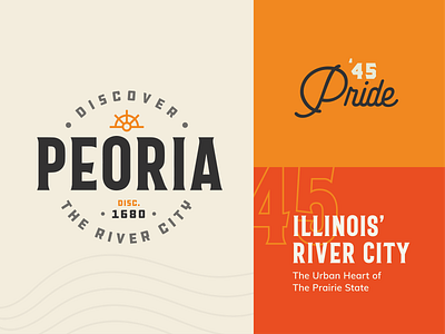 Discover Peoria branding illinois logo peoria typography vintage visual identity