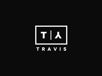 Personal Logo Mark black brand branding identity logo travis white