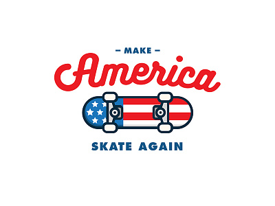 Make America Skate Again! america blue drumpf red script skate skateboarding trump white