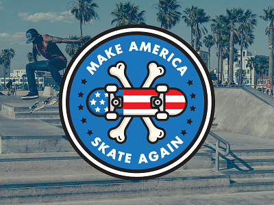 Make America Skate Again america badge blue drumpf flat red shirt skate skateboard skateboarding trump white