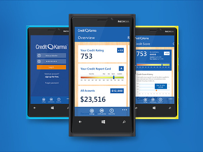 Credit Karma For Windows Phone app blue credit karma nokia phone windows
