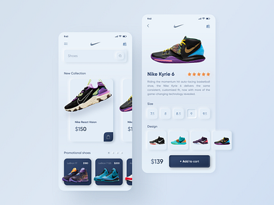 Neumorphism Online store Nike app concepte design dribble figma intarface mobile mobile ui mobileapp neumorphism nike online shop shop uidesign uxdesign webdesign website