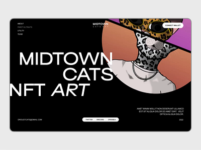 NFT Cats landing page design animation bitcoin blockchain cats coin cryptocurrency landing page meta metaverse nft nft art nft design solana token trend ui uidesign ux web design website