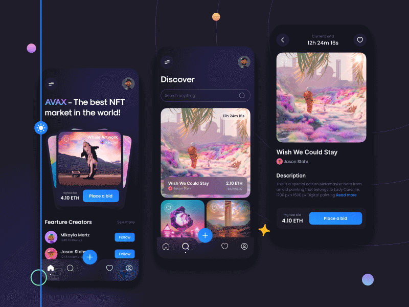 Animation for AVAX - NFT Market animation app branding crypto design illustration logo minimal nft ui ux vector