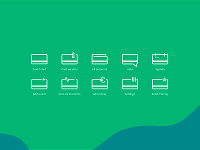 Icon set for a banking app. branding design icon set icons ui vector