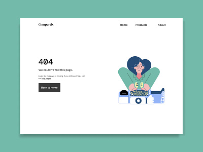 404 Error Page dailyui design illustration minimal ui uiux ux uxdesign