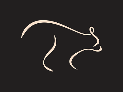 Black Bear animal beard black bear brush stroke calligraphic illustration logo minimal silhouette