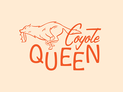 Coyote Queen Emblem 50s band country coyote emblem folk googie hobo illustration logo music queen type typography vintage