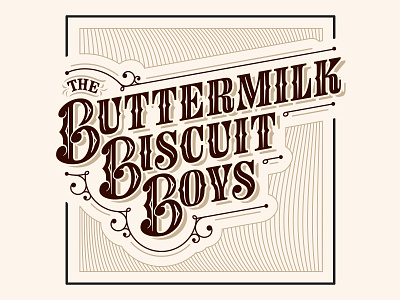 Buttermilk Biscuit Boys band banjo bluegrass fat face hand lettering merch music ohno print making retro sticker typography vintage wood type wordmark