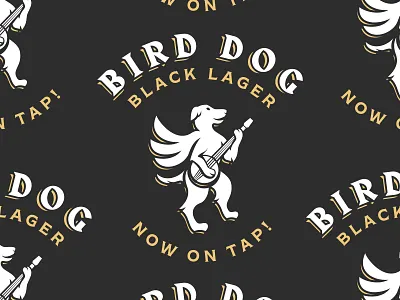 Bird Dog Black Lager amereicana band banjo bavarian beer birddog blackletter bluegrass country design german helena illustration lager logo montana music old time tap art typography