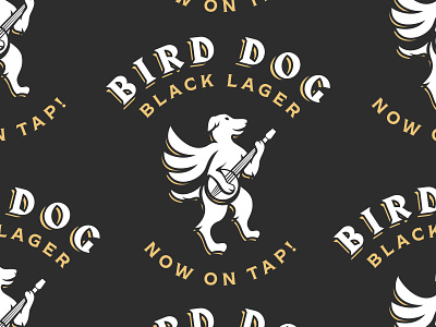 Bird Dog Black Lager amereicana band banjo bavarian beer birddog blackletter bluegrass country design german helena illustration lager logo montana music old time tap art typography