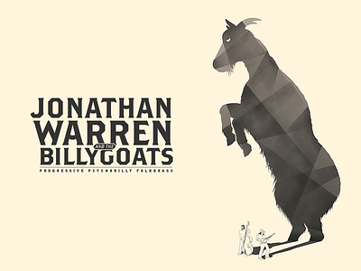 Jonathan Warren and the Billy Goats band banjo bass bluegrass folk goat poster shadow tour