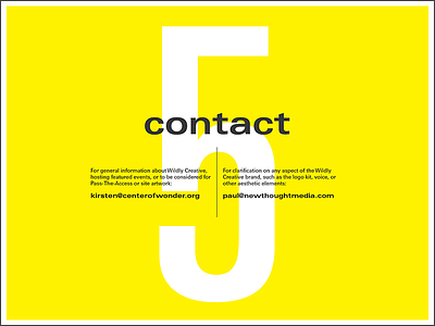 Wildly Creative Contact Page bold brand contact guide layout style typography univers