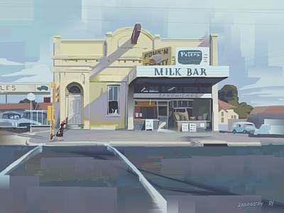 Angus O'Callaghan's Milk Bar art australia digital illustration digital painting heavy paint app illustration kiki milk bar nostalgia