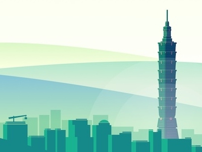 Taiwan 101 cityscape flat illustration landscape nazori taiwan 101 vector