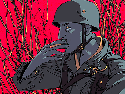 WWII illustration soldier