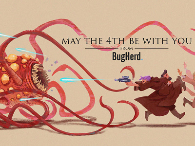 May The 4th Be With You BugHerders art bugherd character design illustration jedi may the 4th monster rathtar star wars startup