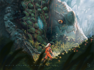 Stranded & Making Friends adventure alien art cintiq creature illustration planet scifi wacom x wing