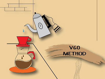 1 v60 methode, handdraw coffee v60 monoline