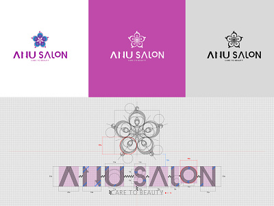 Logo Design - ANU salon beauty construction flower logo logotype nail salon ratio salon