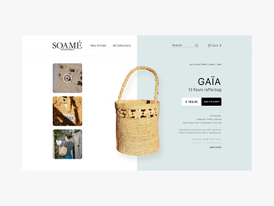 Soame | Product Page add to cart buy desktop design ecommerce french style product page ui user experience ux