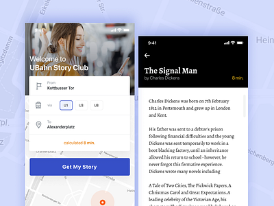 Berlin U-Bahn Story App mobile app ui design user experience ux ux design