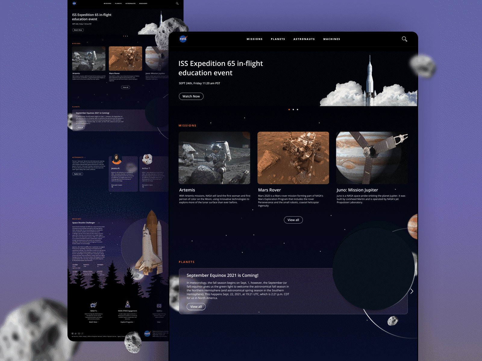 NASA Homepage | Experiential concept