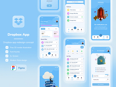 Dropbox UI App Redesign Concept app application award chat checkout community company map mobile page screen web