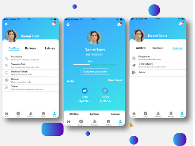 Profil Design UI/UX travel app