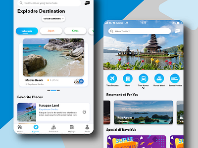 Home and Explore page Travel guide app IOS app app design branding design illustration logo mobile ui uidesign uiux user experience design ux