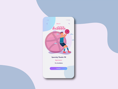 Hello Dribbble app app design debut design dribbble first shot illustration invite ios app logo typography ui uidesign uiux user experience design ux vector