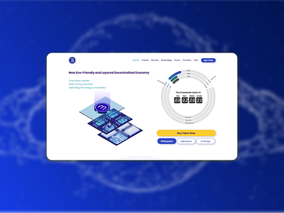 ICO Landing page flat front end design minimal ui vector