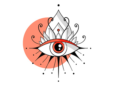 All-Seeing Eye all seeing eye eye flat illustration minimal procreate vector yoga