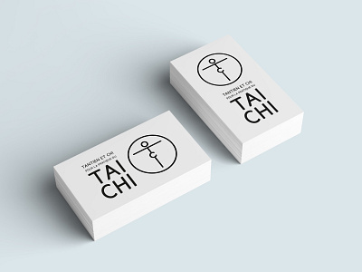 Logo/Business Cards for Tantien et Chi association branding business card flat logo martial arts minimal tai chi tai qi vector
