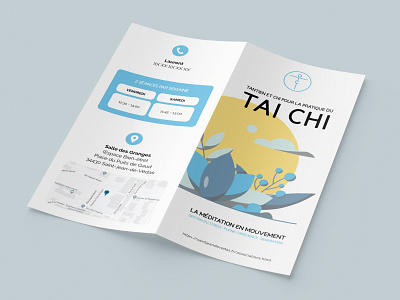 Flyer for Tantien et Chi association branding flat flyer flyer design illustration martial arts minimal peace tai chi tai qi vector