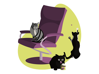 Cat House cat cats flat illustration minimal vector