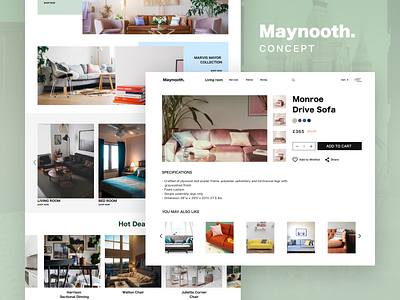 Maynooth Online Experience Concept – Store collection design flat furniture design furniture store minimal typography ui urban design ux web