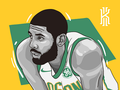 Kyrie Irving blackandwhite design drawing graphic design illustration illustrator kyrieirving nba vector