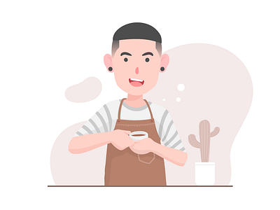Barista barista coffee coffee cup coffeeshop design drawing graphic design illustration illustrator vector