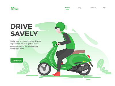 Drive Savely branding design drawing driver graphic design green illustration illustrator nature simplistic ui vector